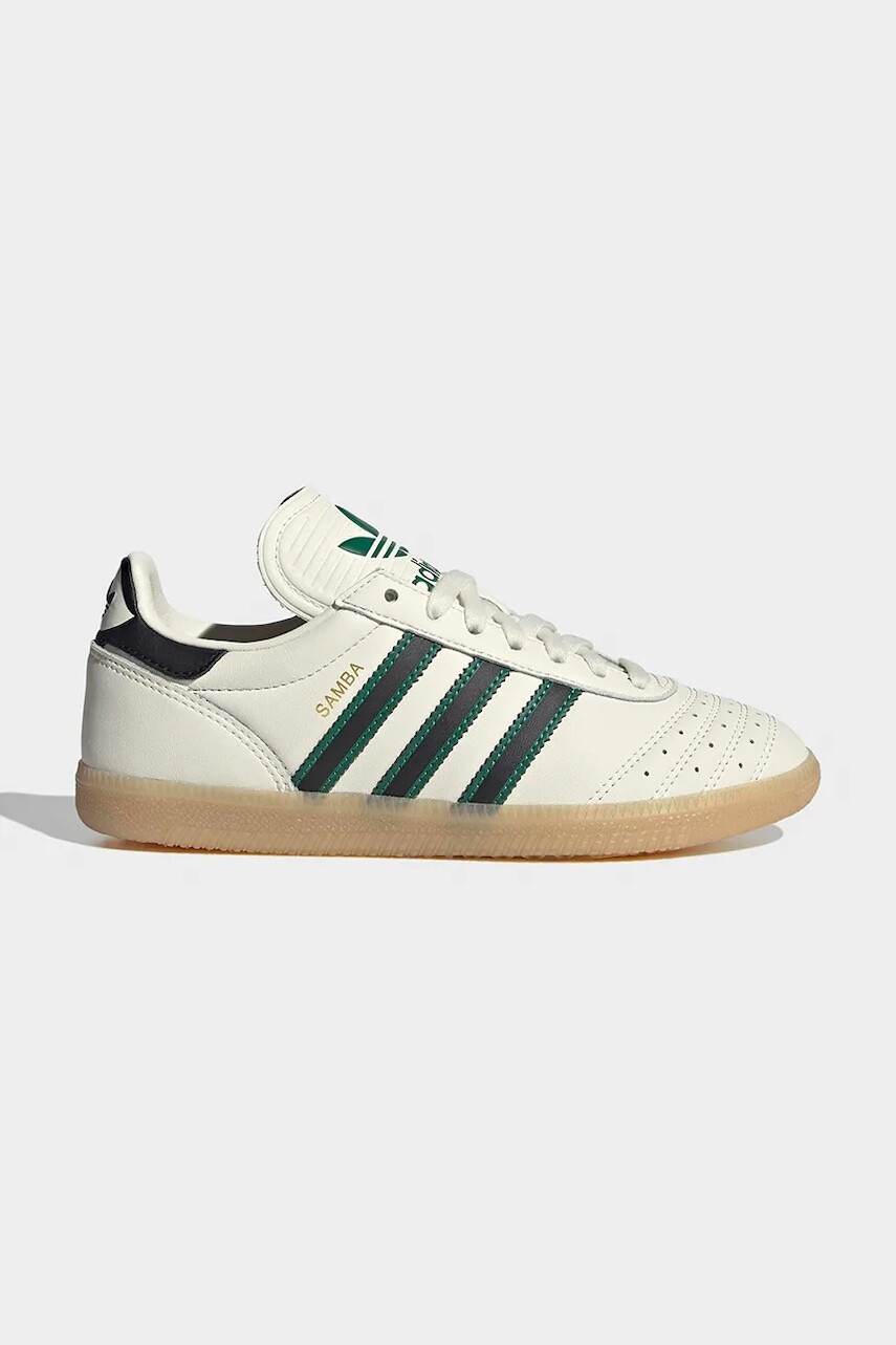 Detské kožené tenisky adidas Originals SAMBA JP béžová farba, JP9528