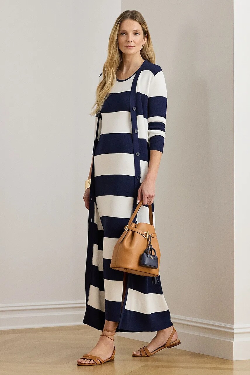 Kardigán Lauren Ralph Lauren tmavomodrá farba, 200P03490