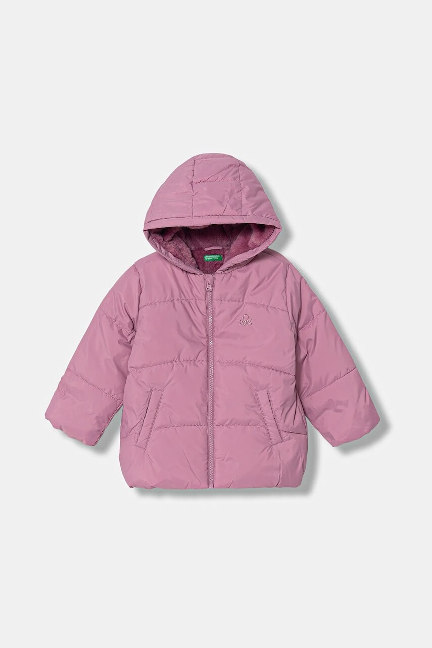 Detská bunda United Colors of Benetton ružová farba, 2SJ1GN03I