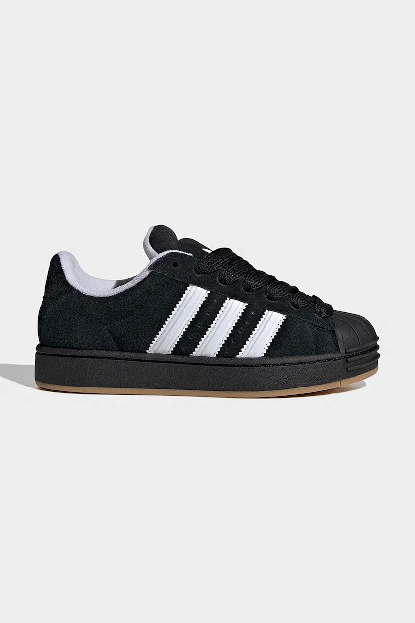 Detské kožené tenisky adidas Originals SUPERSTAR ST čierna farba, KJ1192