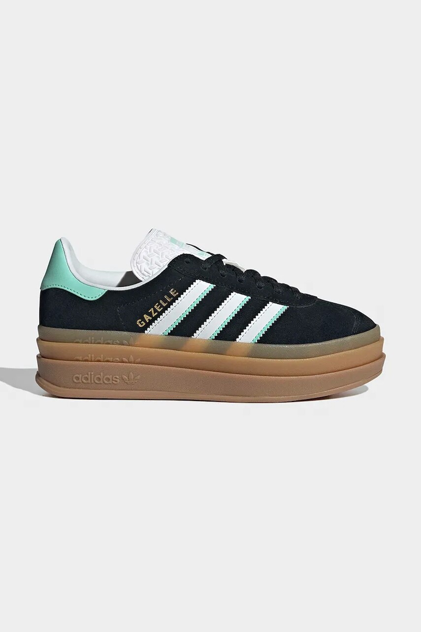 Detské kožené tenisky adidas Originals GAZELLE BOLD čierna farba, IH6456