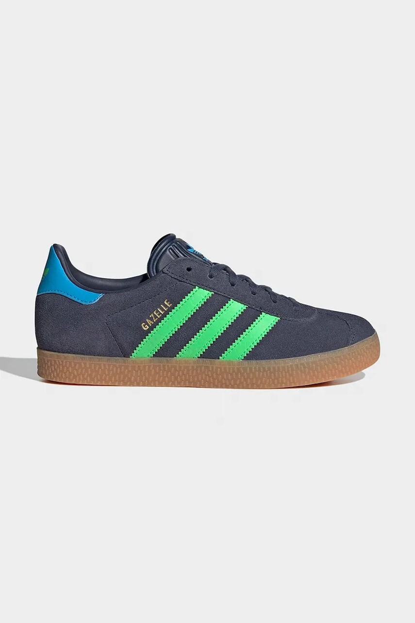 Detské semišové tenisky adidas Originals GAZELLE šedá farba, IH6466