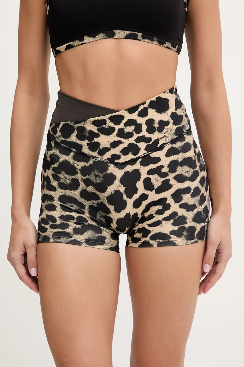 Tréningové šortky P.E Nation Wander 3 hnedá farba, vzorované, vysoký pás, 254S038