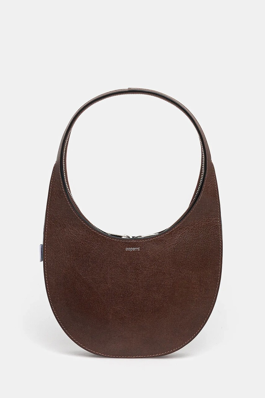 Kožená kabelka Coperni Soft Swipe hnedá farba, COPBA108F6064
