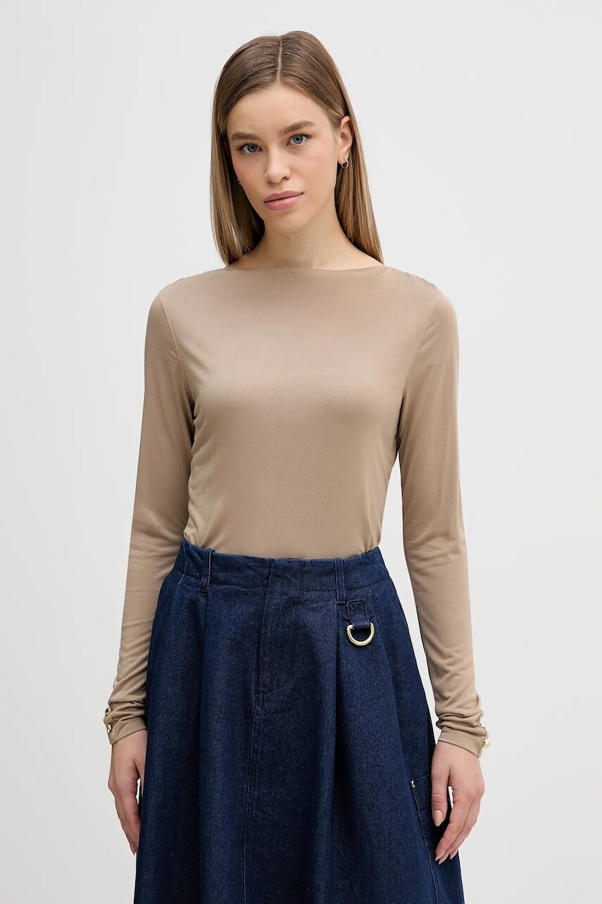 Tričko s dlhým rukávom Barbour Wren zelená farba, LML0912