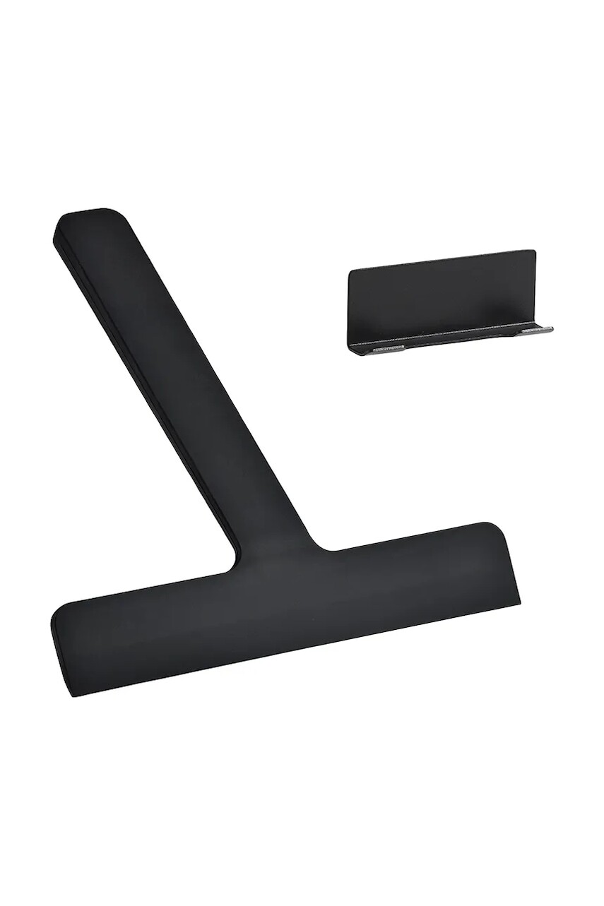 Kúpeľňová stierka s držiakom na stenu Zone Denmark Ume 24 x 22 cm čierna farba