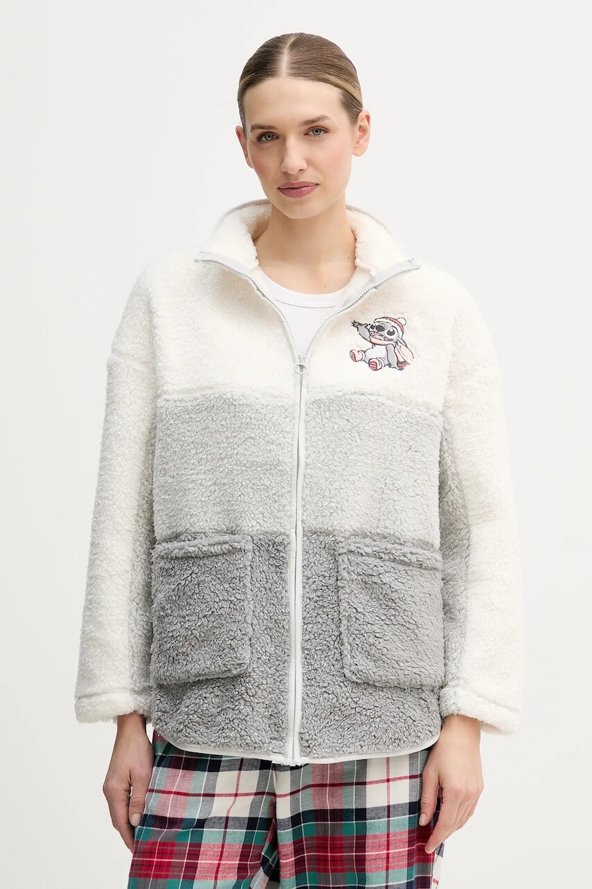 Pyžamová mikina women'secret LILO & STITCH béžová farba, 4412221