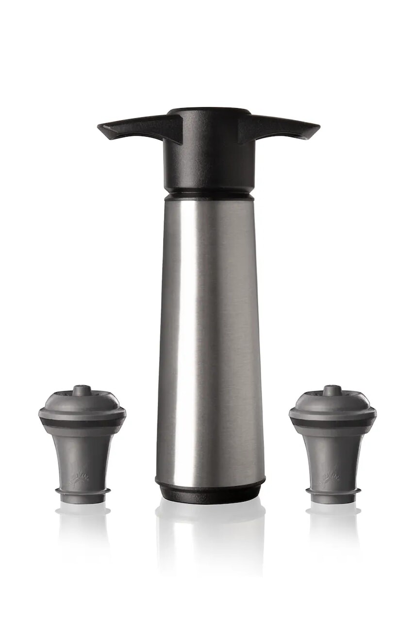 Vákuová pumpa na víno s 2 zátkami Vacu Vin Wine Saver 8,5 x 22,3 x 4,3 cm šedá farba
