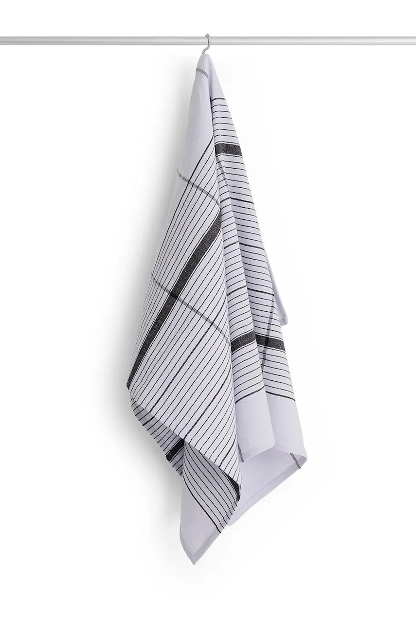 Kuchynská utierka s prímesom ľanu HAY Linear 52 x 80 cm fialová farba