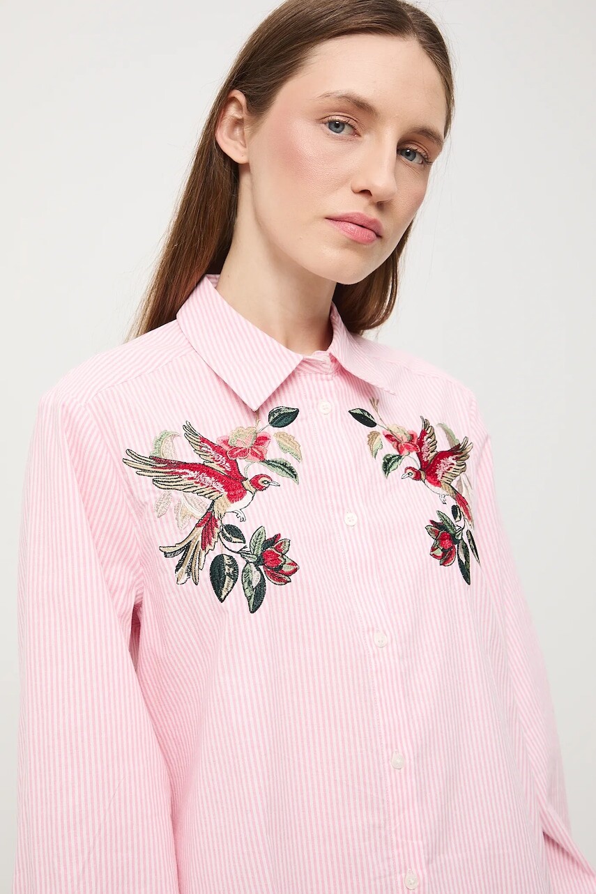 Košeľa Medicine ružová farba, regular, s klasickým golierom