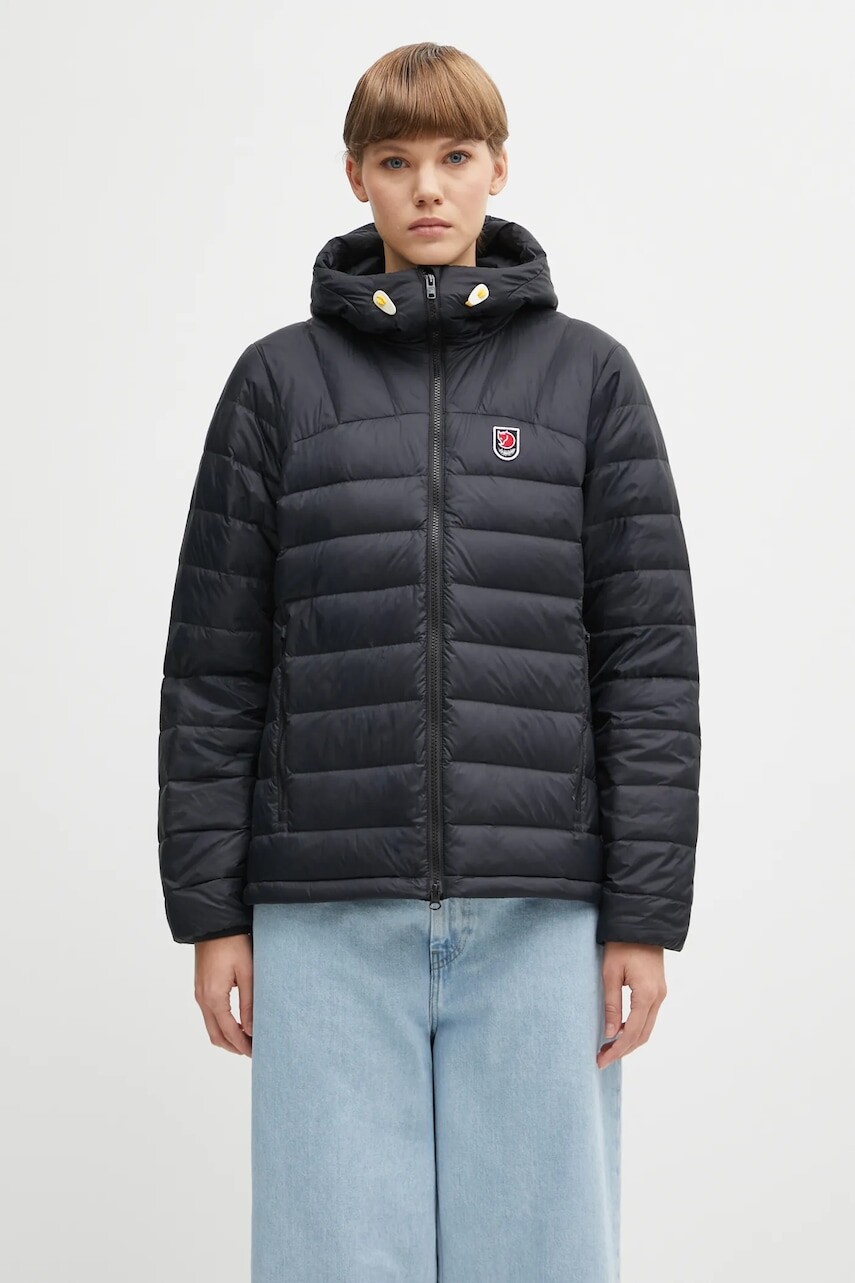 Páperová bunda Fjallraven Expedition čierna farba, prechodná, F86122