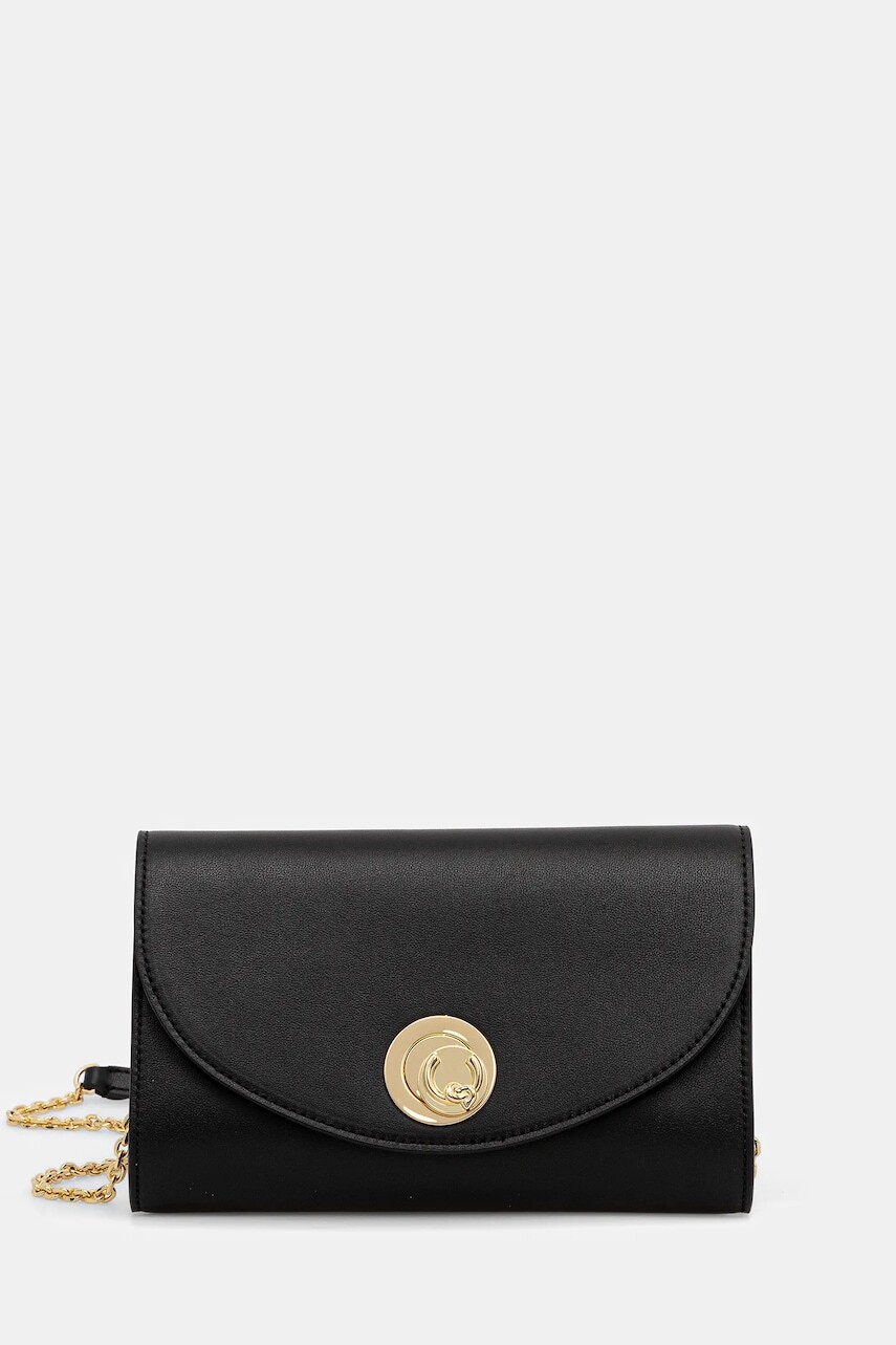 Kožená kabelka Coccinelle NIKLA SMOOTH čierna farba, E1 TOB 15 01 01