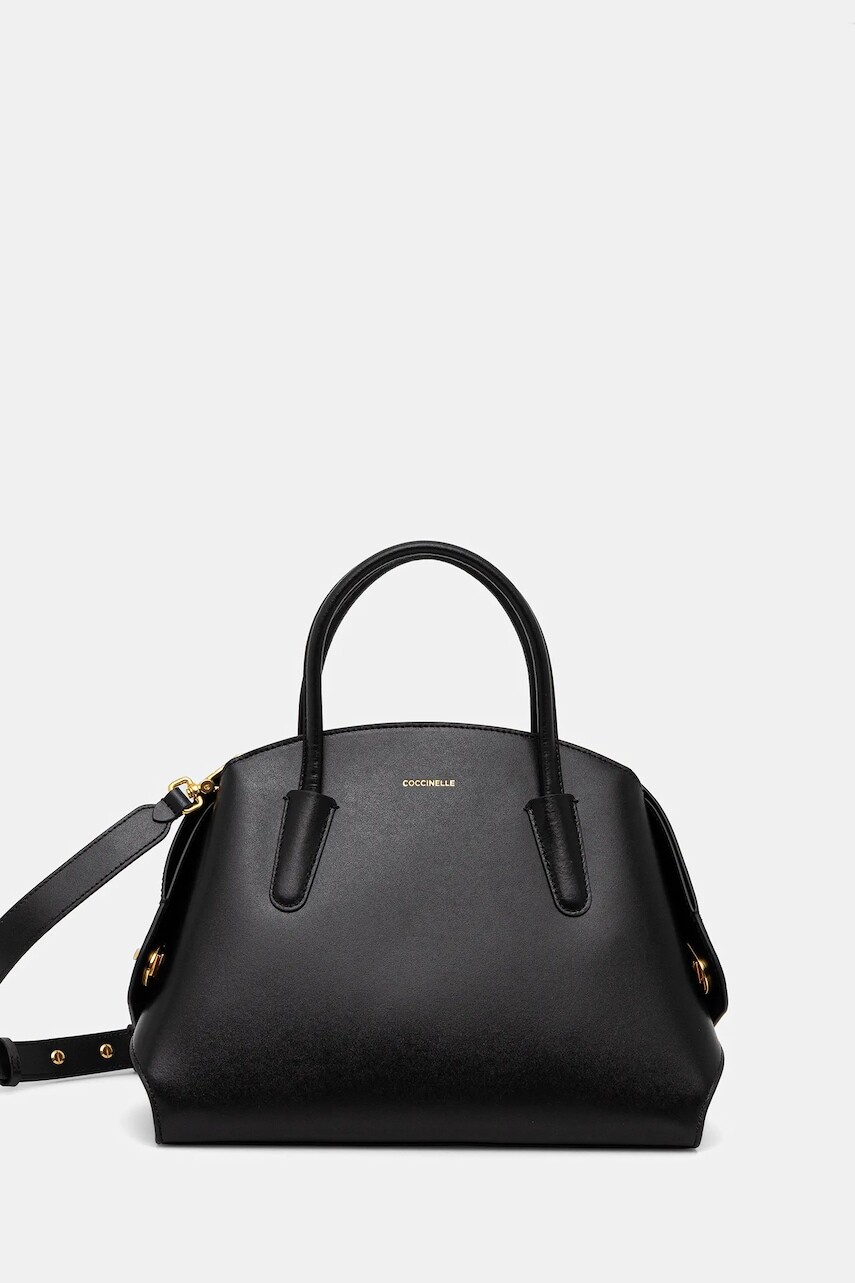Kožená kabelka Coccinelle TYLDE čierna farba, E1 U7K 18 02 01