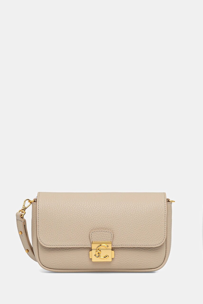 Kožená kabelka Coccinelle béžová farba, E5 U4K 52 01 01