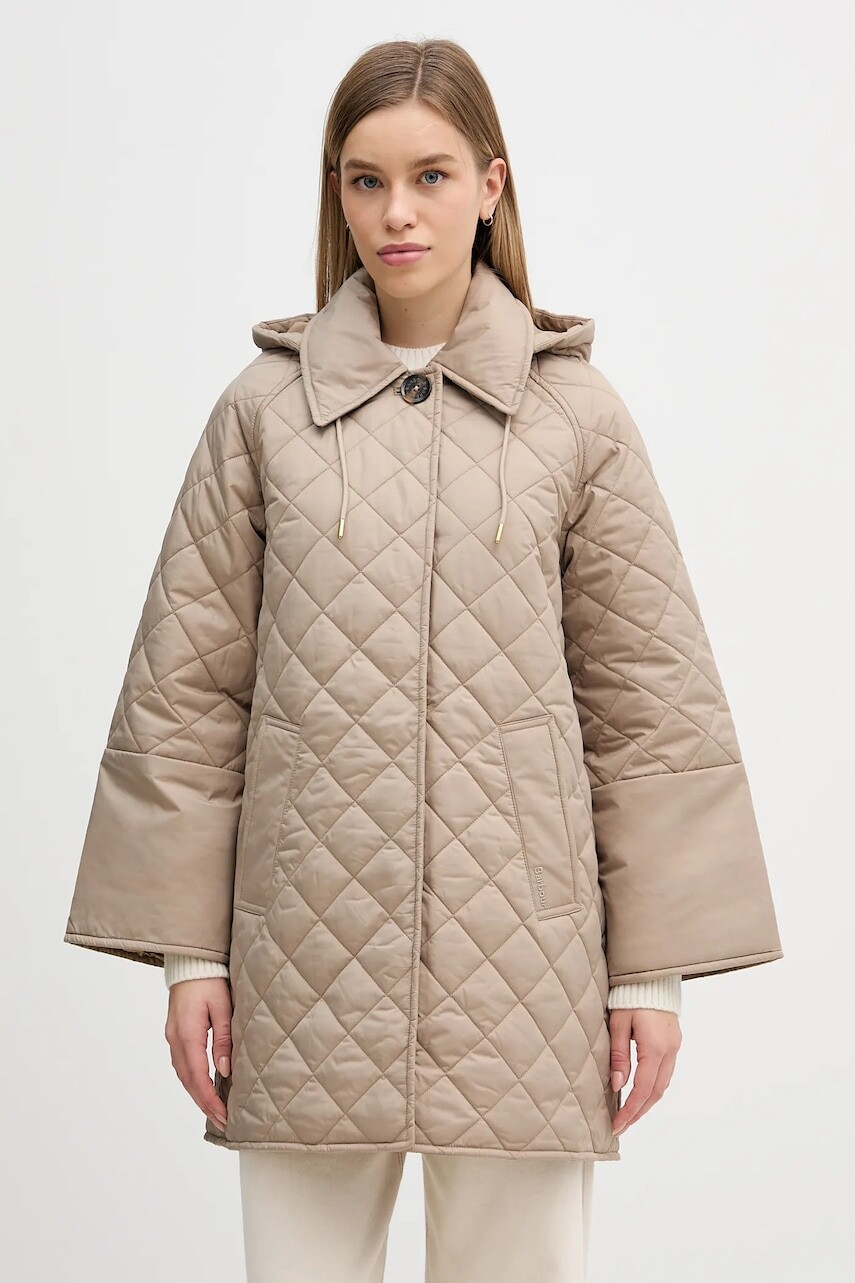 Bunda Barbour Cara zelená farba, prechodná, oversize, LQU1887