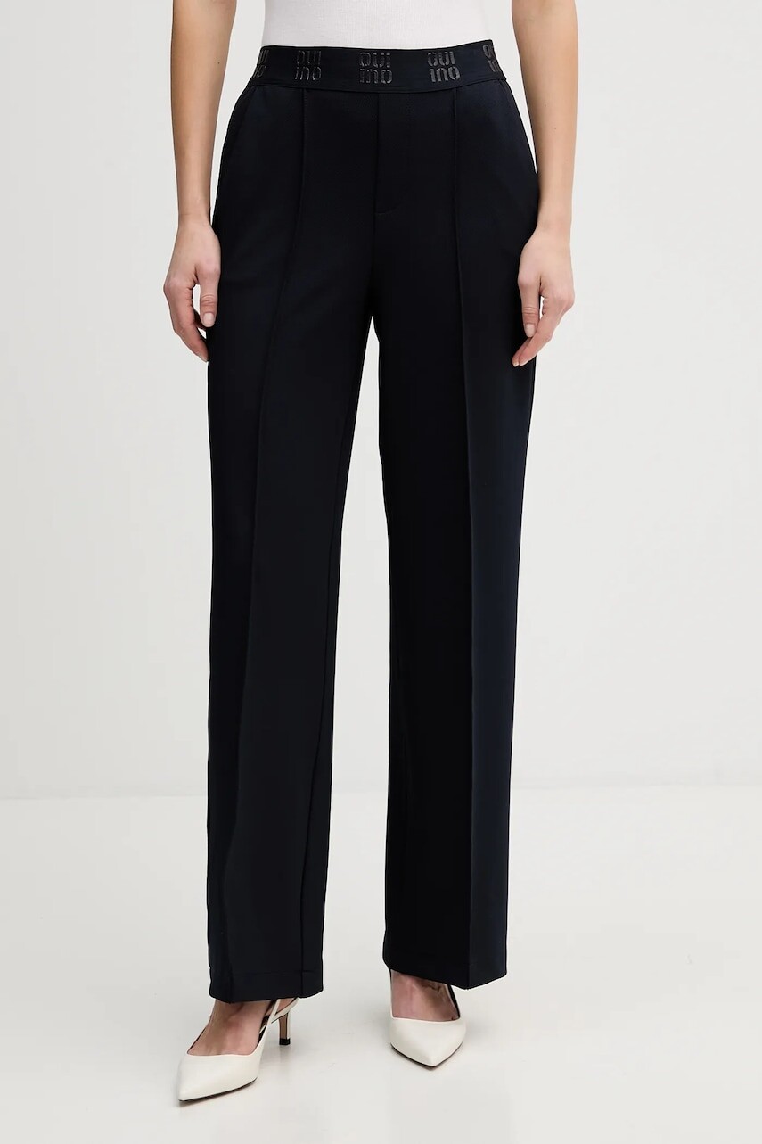 Nohavice OUI tmavomodrá farba, rovný strih, vysoký pás, 91737