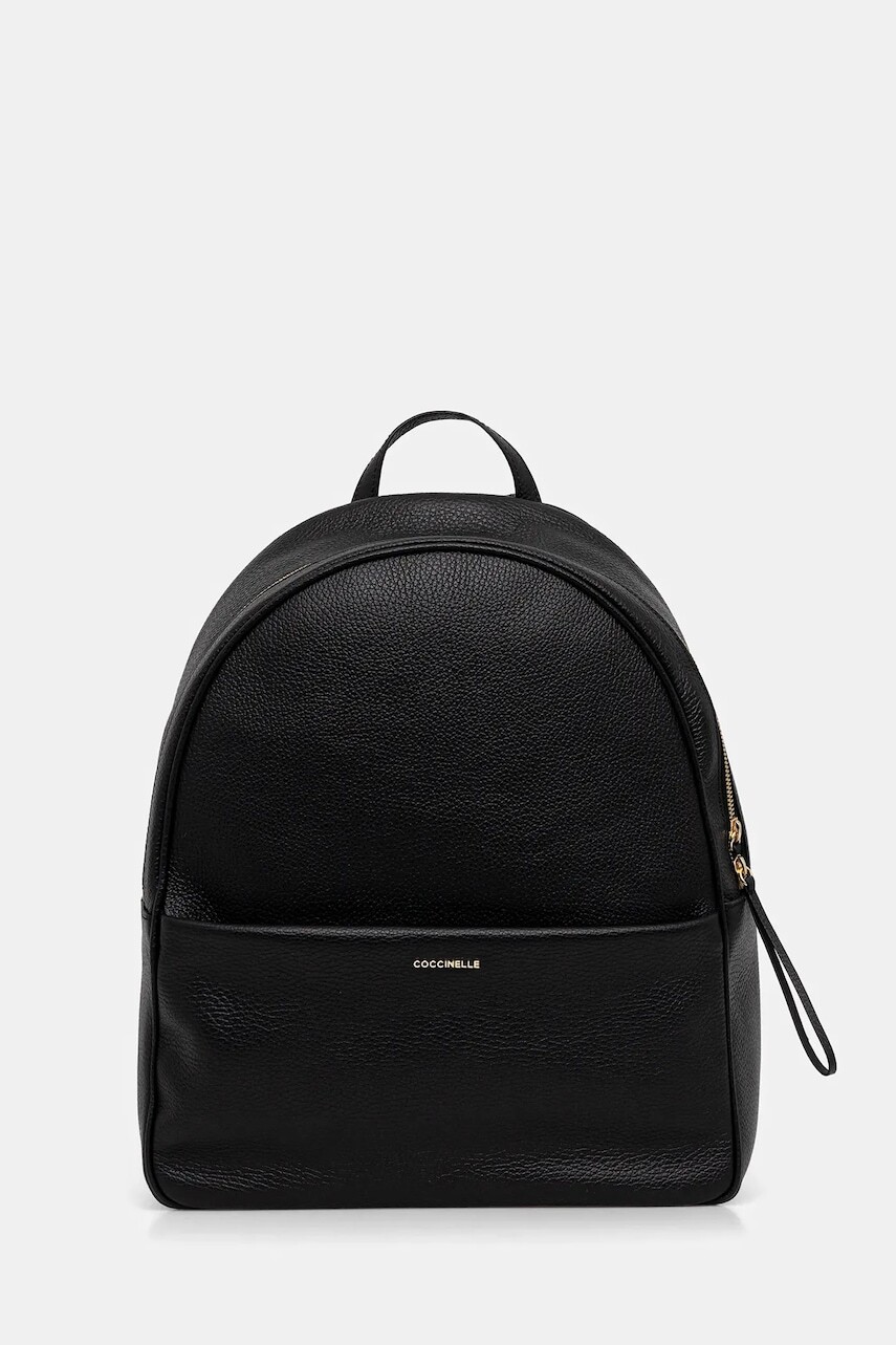 Kožený ruksak Coccinelle NORY čierna farba, veľký, jednofarebný, E1 U45 14 01 01