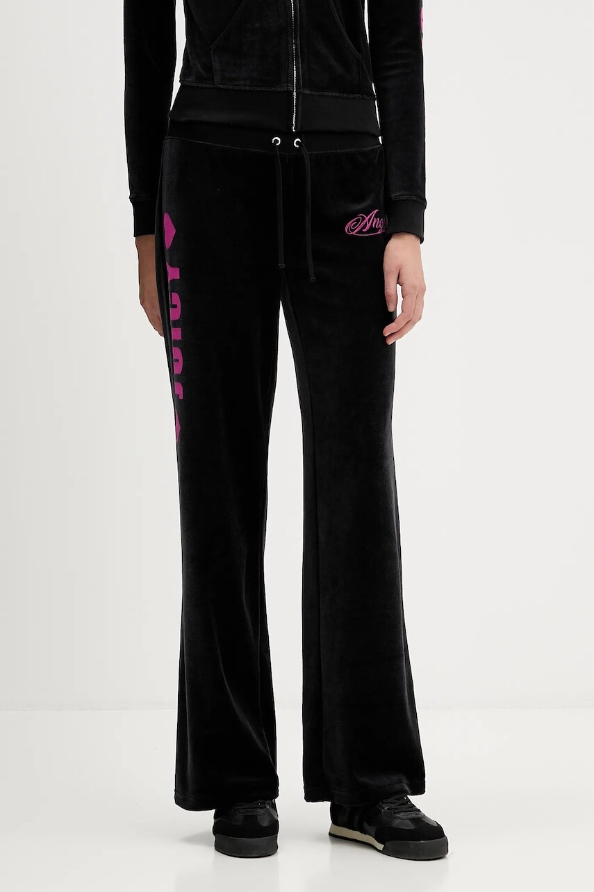 Tepláky Juicy Couture Angel čierna farba, s potlačou, JCNBJ126454
