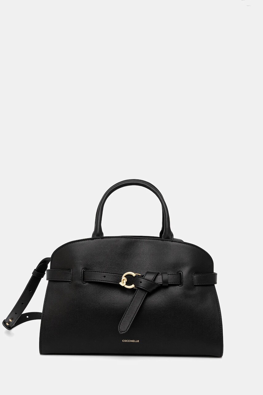 Kožená kabelka Coccinelle SABINE čierna farba, E1 TLA 18 04 01