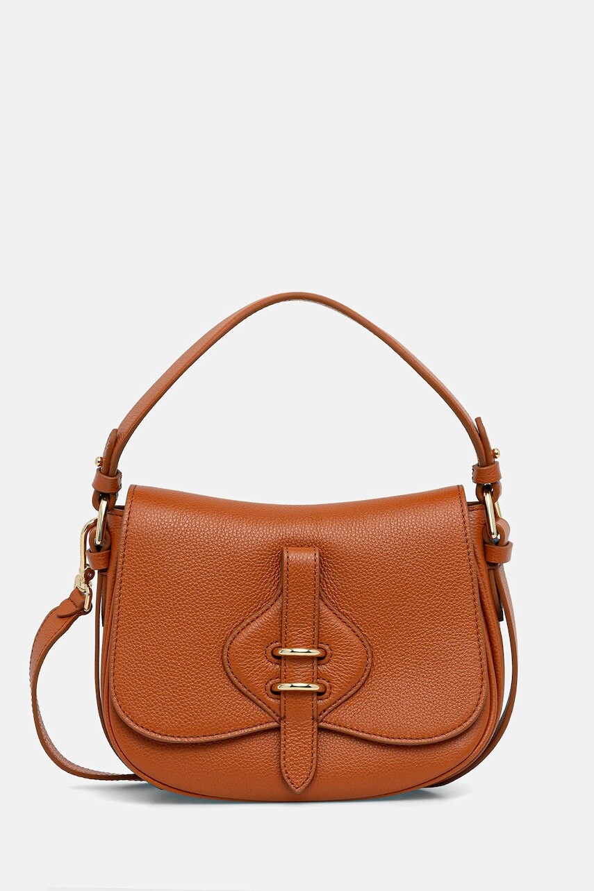 Kožená kabelka Coccinelle MAVERY oranžová farba, E1 U7F 18 02 01