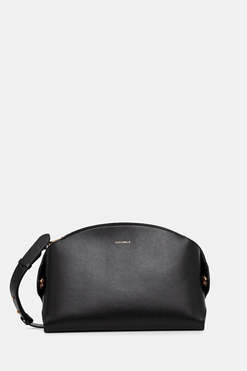 Kožená kabelka Coccinelle TYLDE čierna farba, E1 U7K 12 01 01