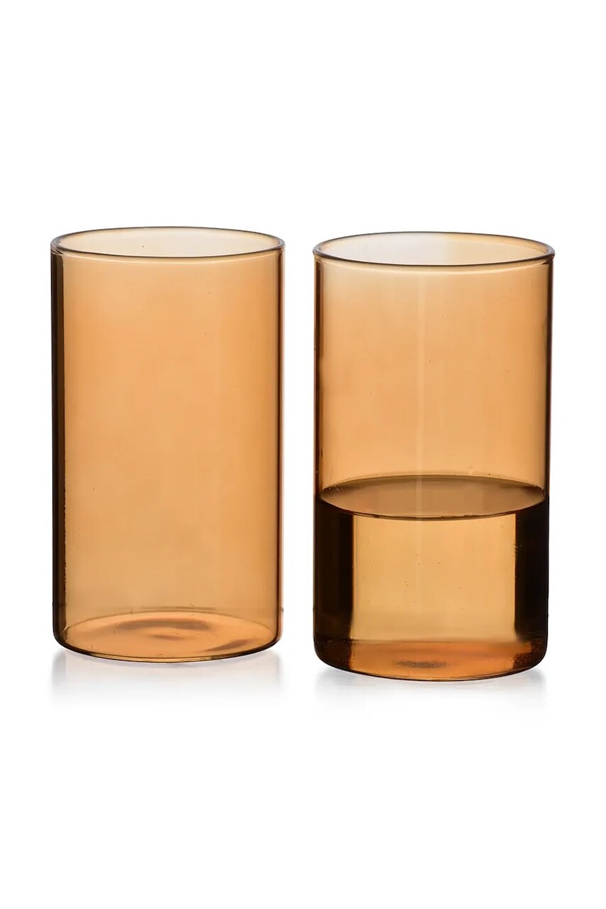 Sada pohárov Affek Design Romanie 380 ml 4-pak oranžová farba