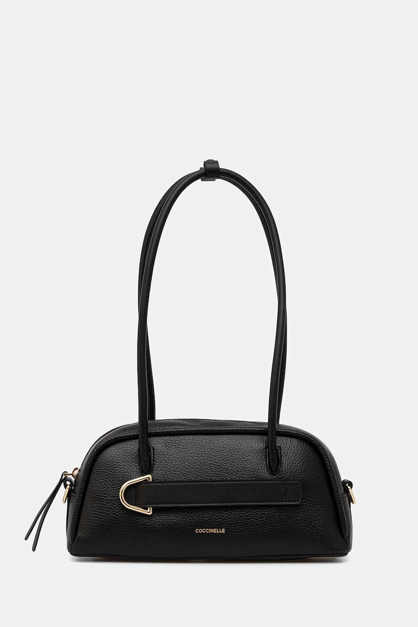 Kožená kabelka Coccinelle PAKI čierna farba, E1 U4A 12 02 01