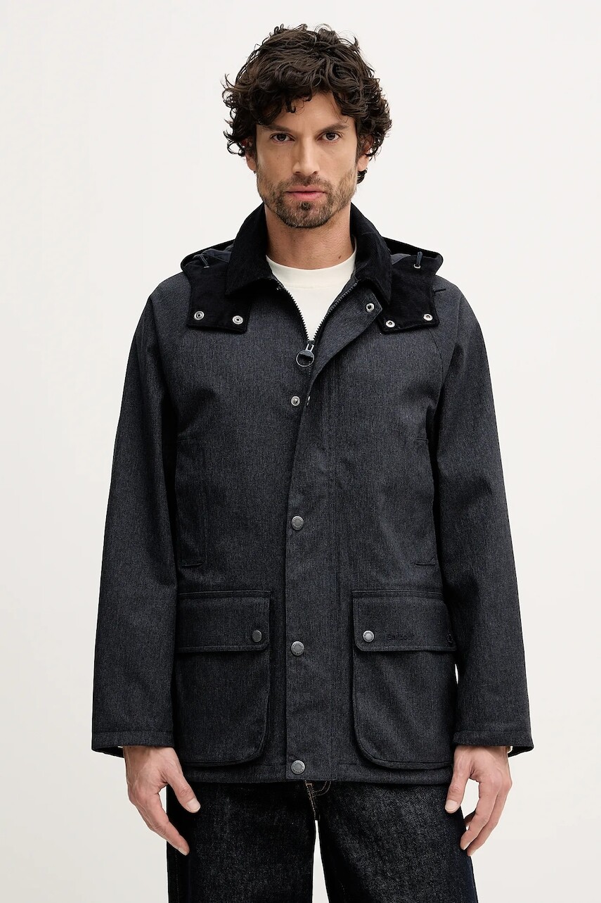 Nepremokavá bunda Barbour Beaufort tmavomodrá farba, prechodná, MWB1139