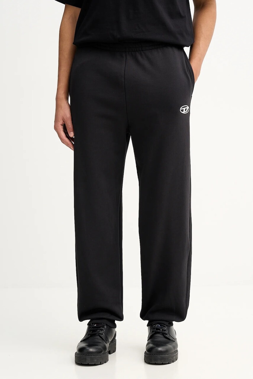 Bavlnené tepláky Diesel P-MARKY-IOD čierna farba, jednofarebné, A21794.0BKBW