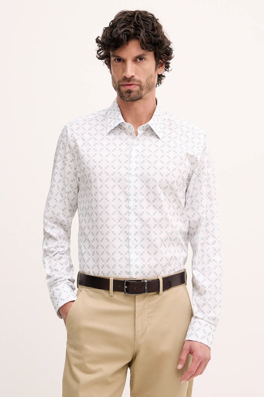 Bavlnená košeľa Joop! biela farba, slim, 30101516