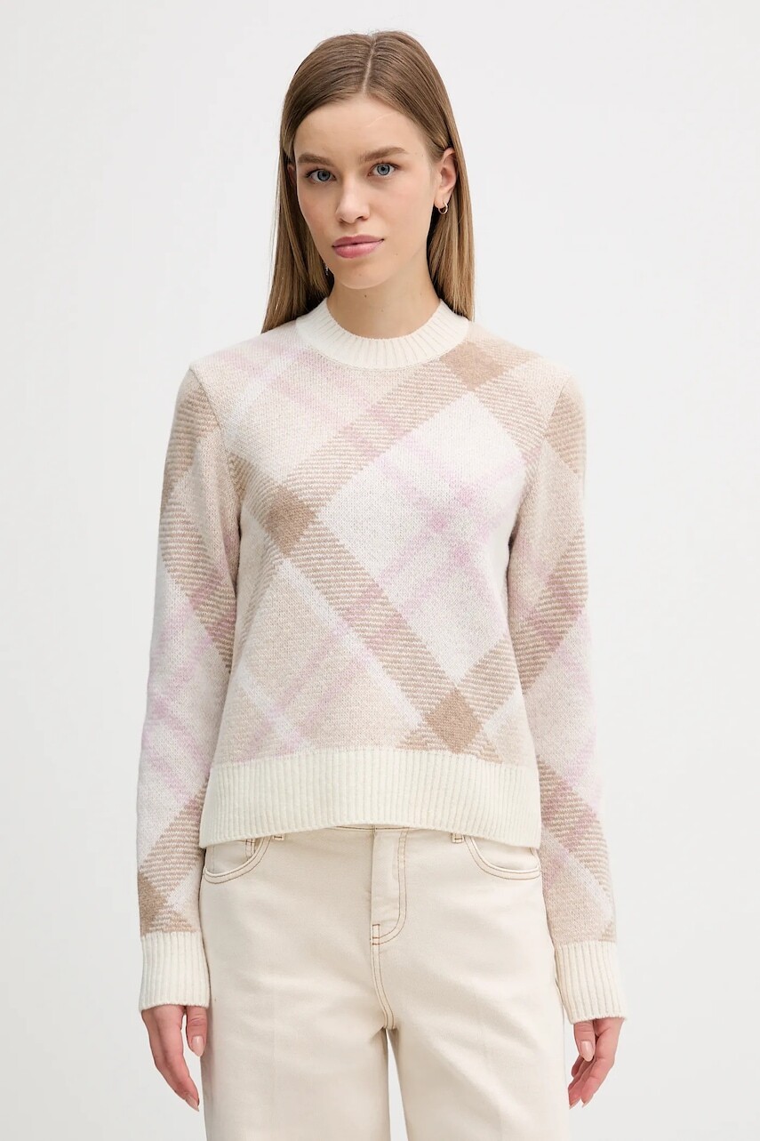 Sveter s prímesou vlny Barbour Sara béžová farba, LKN1728