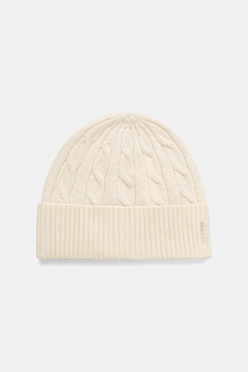 Vlnená čiapka Gant béžová farba, 4910058