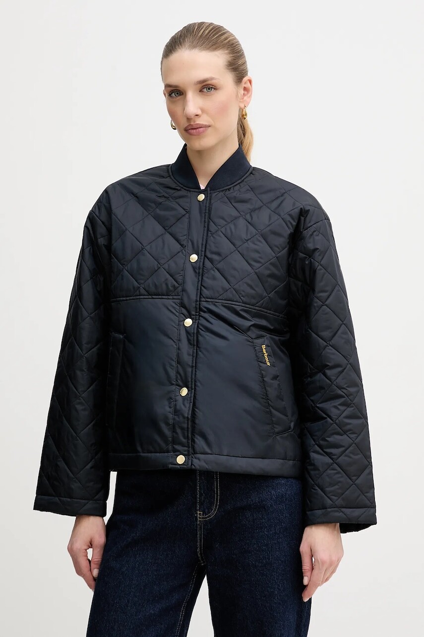 Bunda Barbour Wetherby tmavomodrá farba, prechodná, oversize, LQU1884