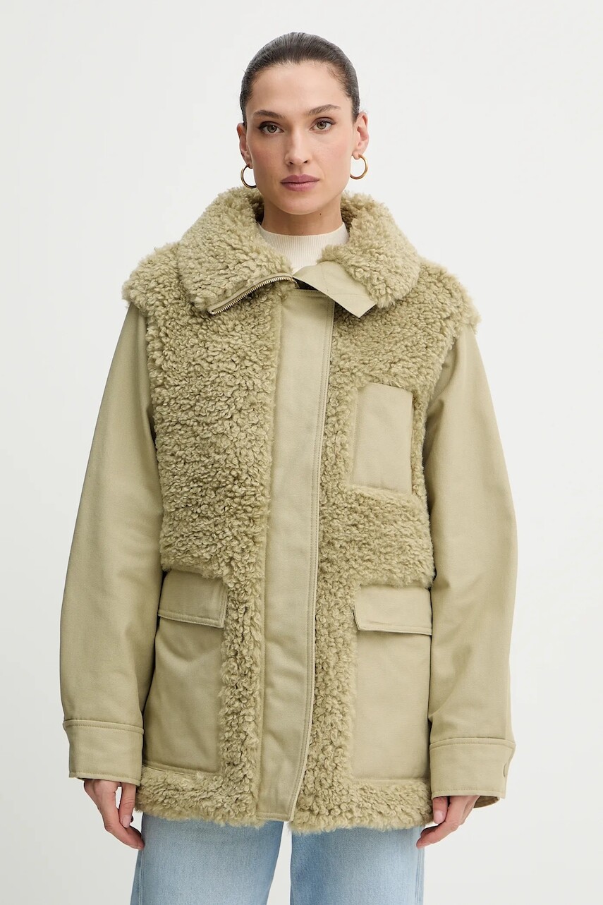 Bunda Marc O'Polo zelená farba, prechodná, 5000006625