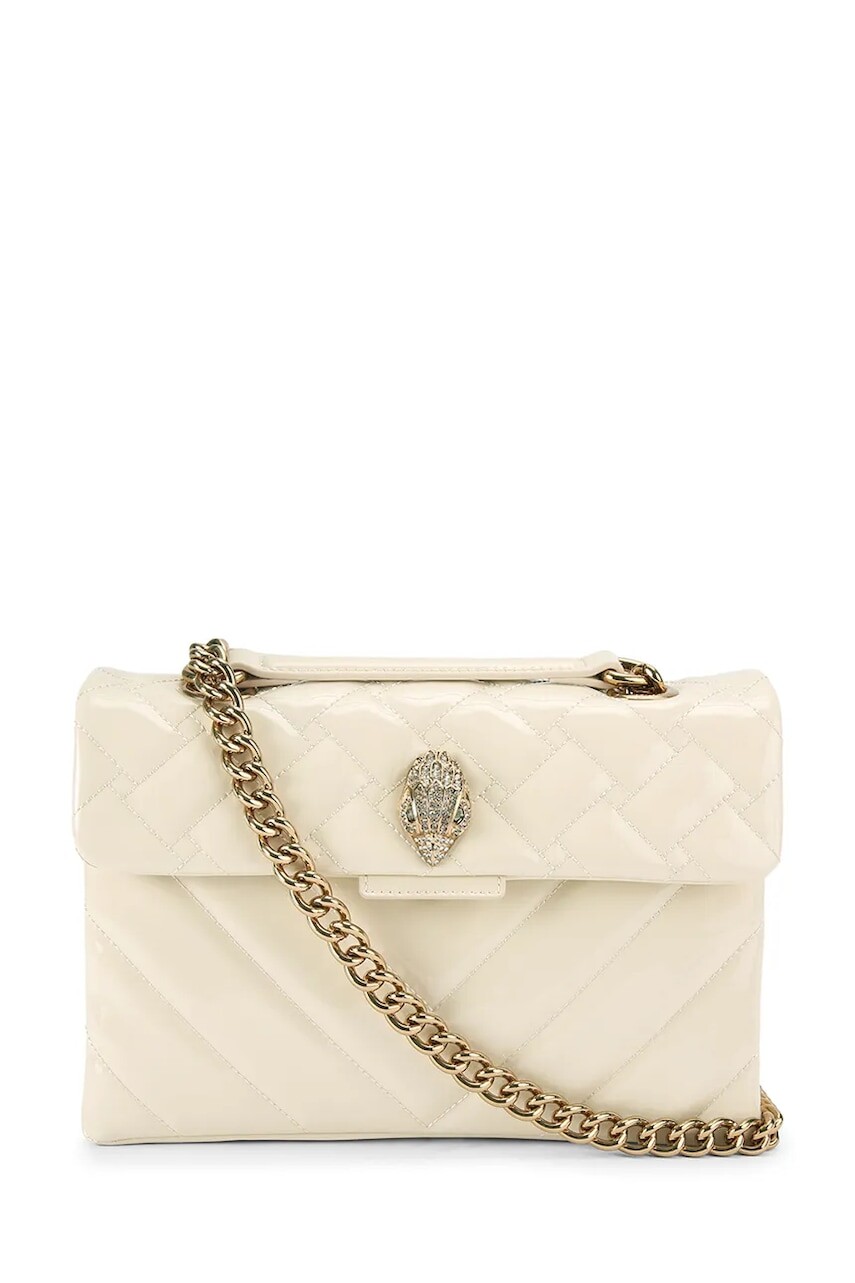 Kožená kabelka Kurt Geiger London Kensington béžová farba, 5021542309