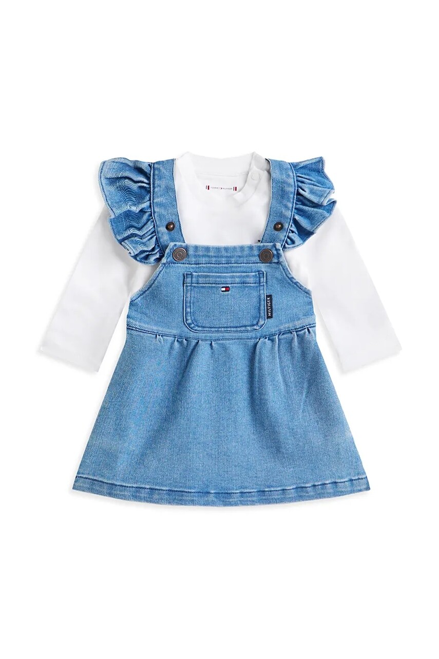 Detská bavlnená súprava Tommy Hilfiger modrá farba, KN0KN02200