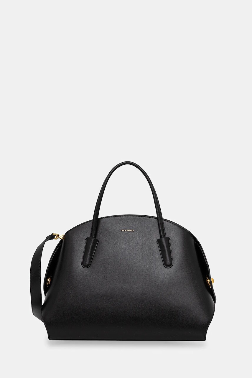 Kožená kabelka Coccinelle TYLDE čierna farba, E1 U7K 18 01 01
