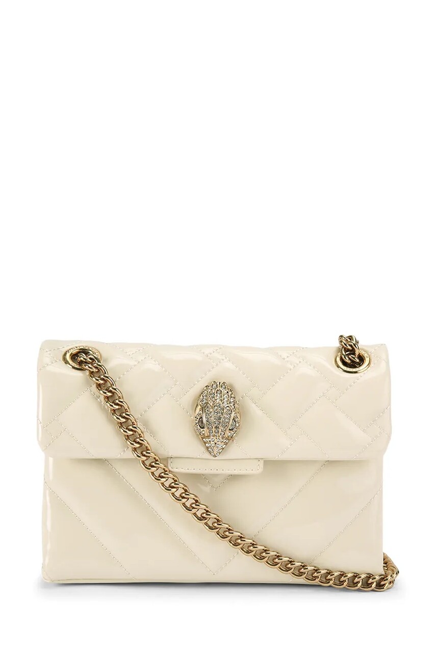 Kožená kabelka Kurt Geiger London Kensington béžová farba, 5017342309