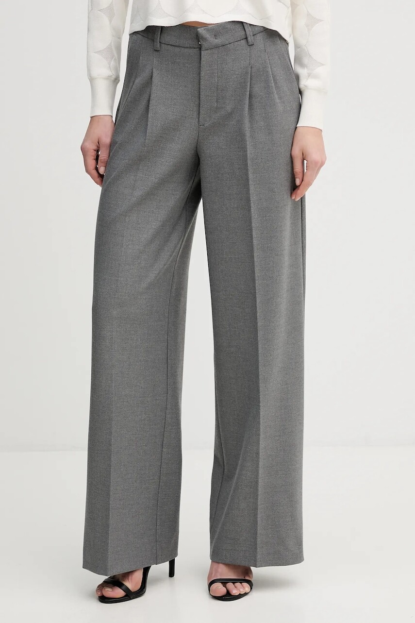 Nohavice OUI šedá farba, široké, vysoký pás, 95949