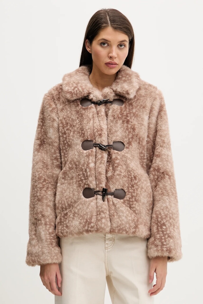 Bunda Hollister Co. hnedá farba, prechodná, oversize, KI344-5046-101