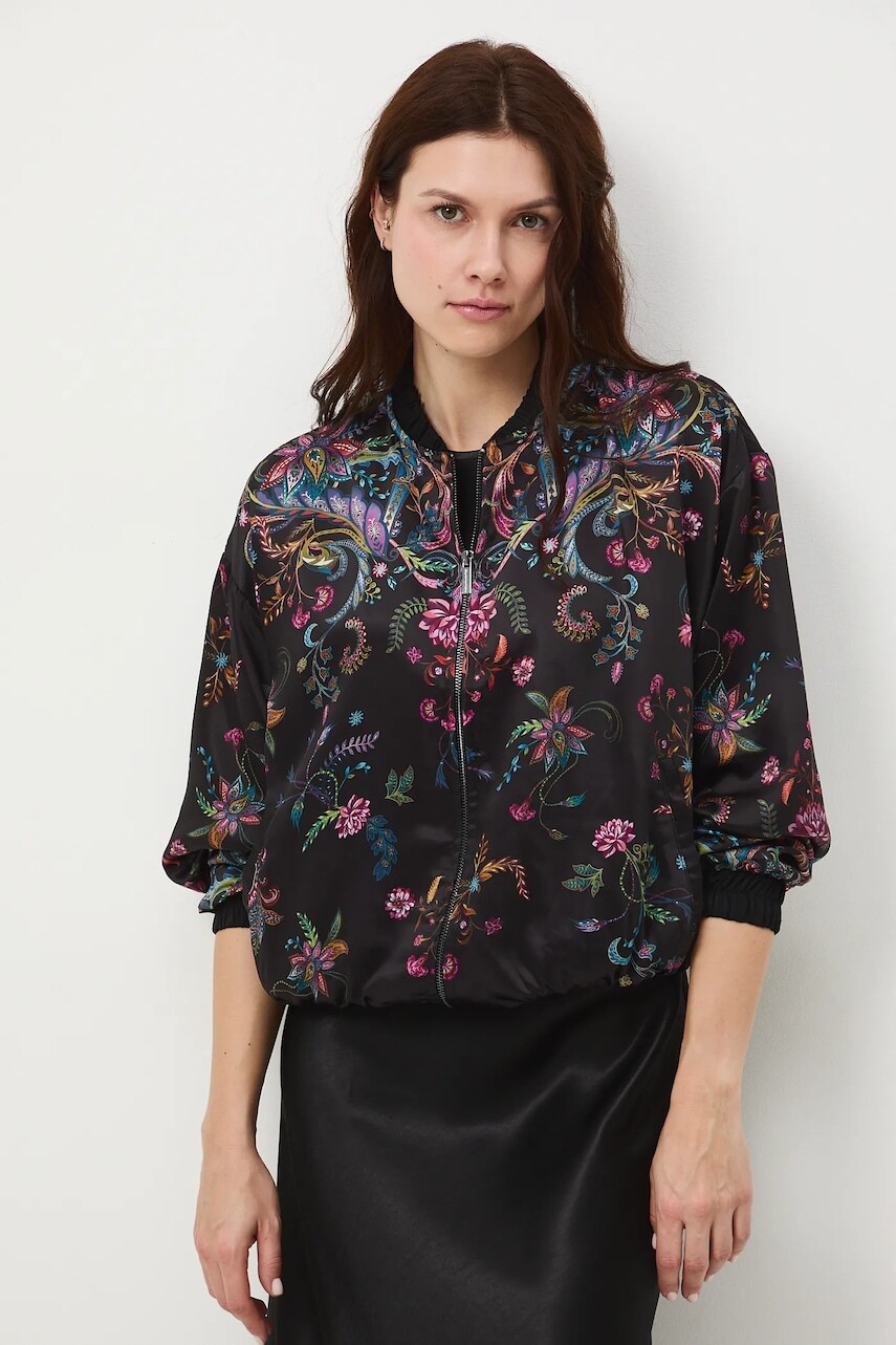 Sako Medicine dámske, čierna farba, oversize, vzorovaná