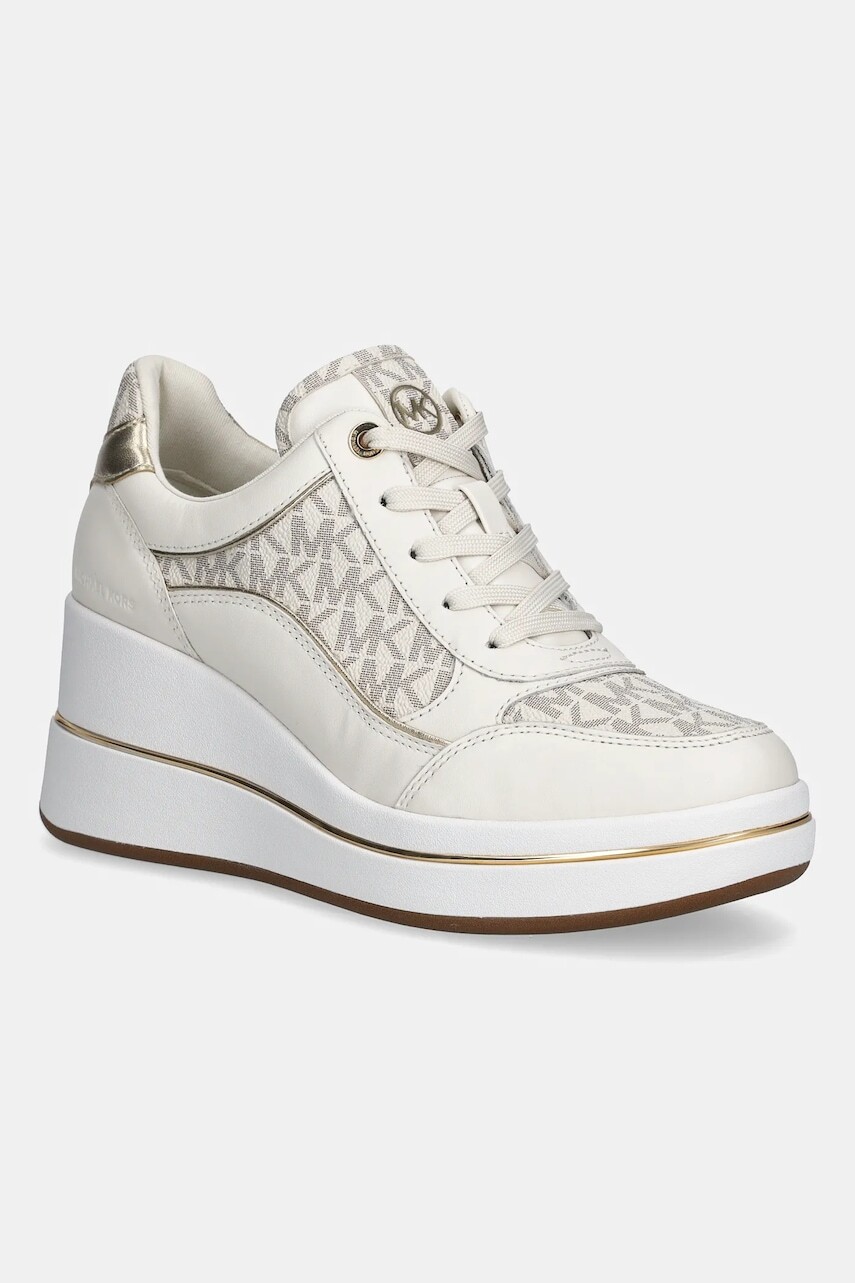 Tenisky MICHAEL Michael Kors Emmy Wedge Trainer béžová farba, 43F5EMFS2L.150