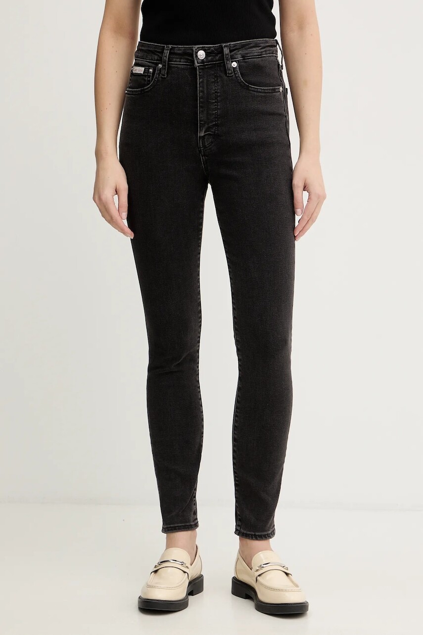 Rifle Calvin Klein Jeans čierna farba, LV047E632G