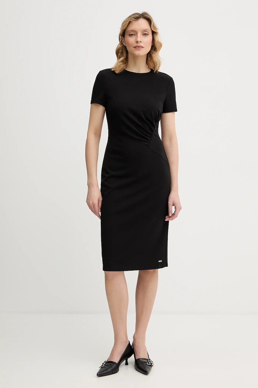 Šaty Calvin Klein čierna farba, mini, priliehavé, LV044E048G