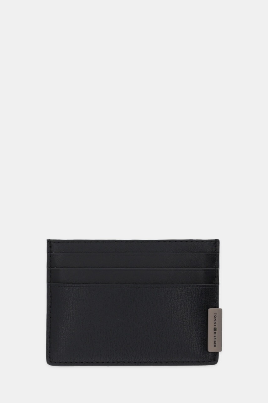 Puzdro na karty Tommy Hilfiger čierna farba, AM0AM13964