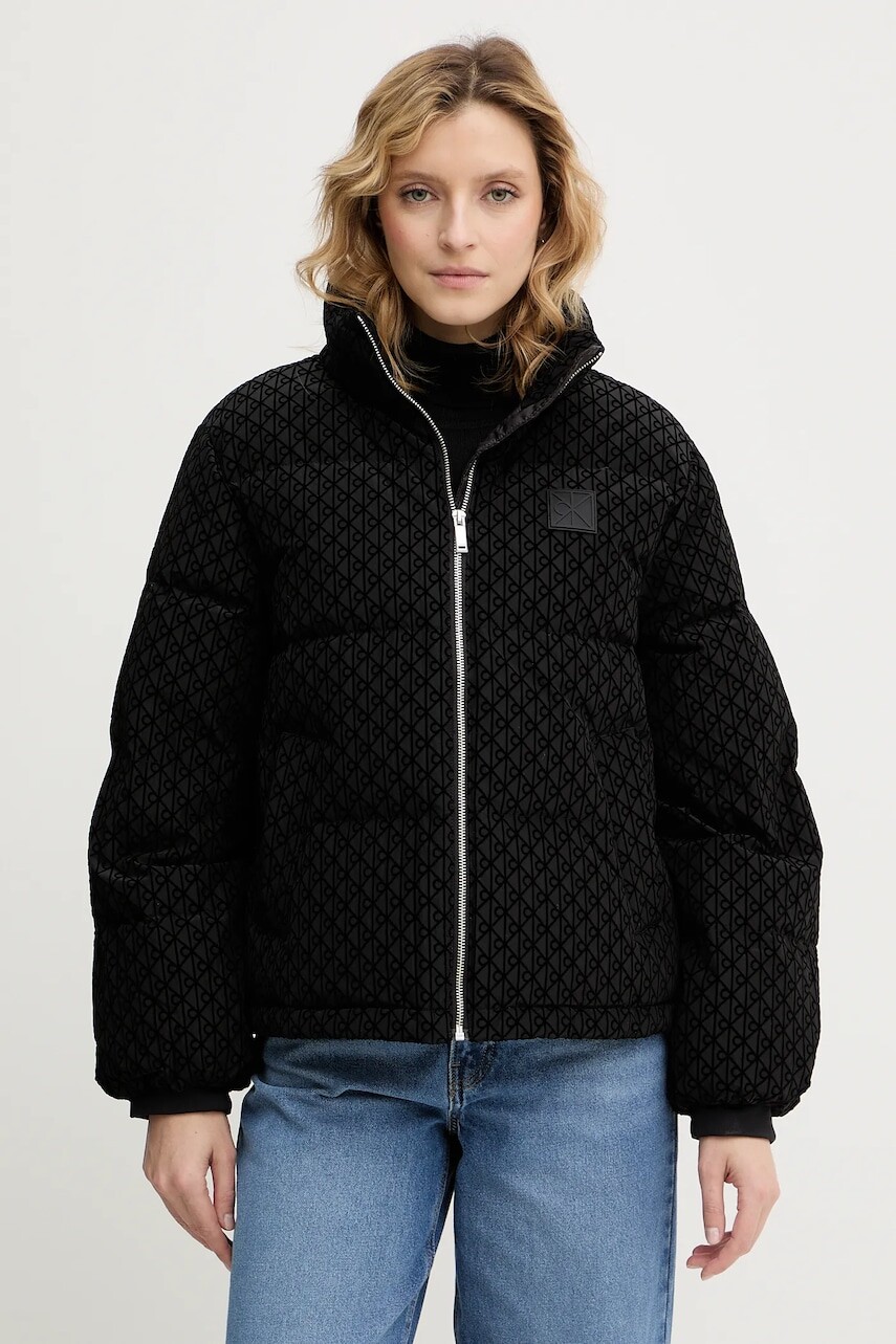 Páperová bunda Calvin Klein čierna farba, zimná, LV044E516G