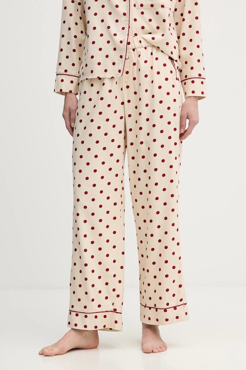 Pyžamové nohavice Abercrombie & Fitch béžová farba, KI146-5134-606