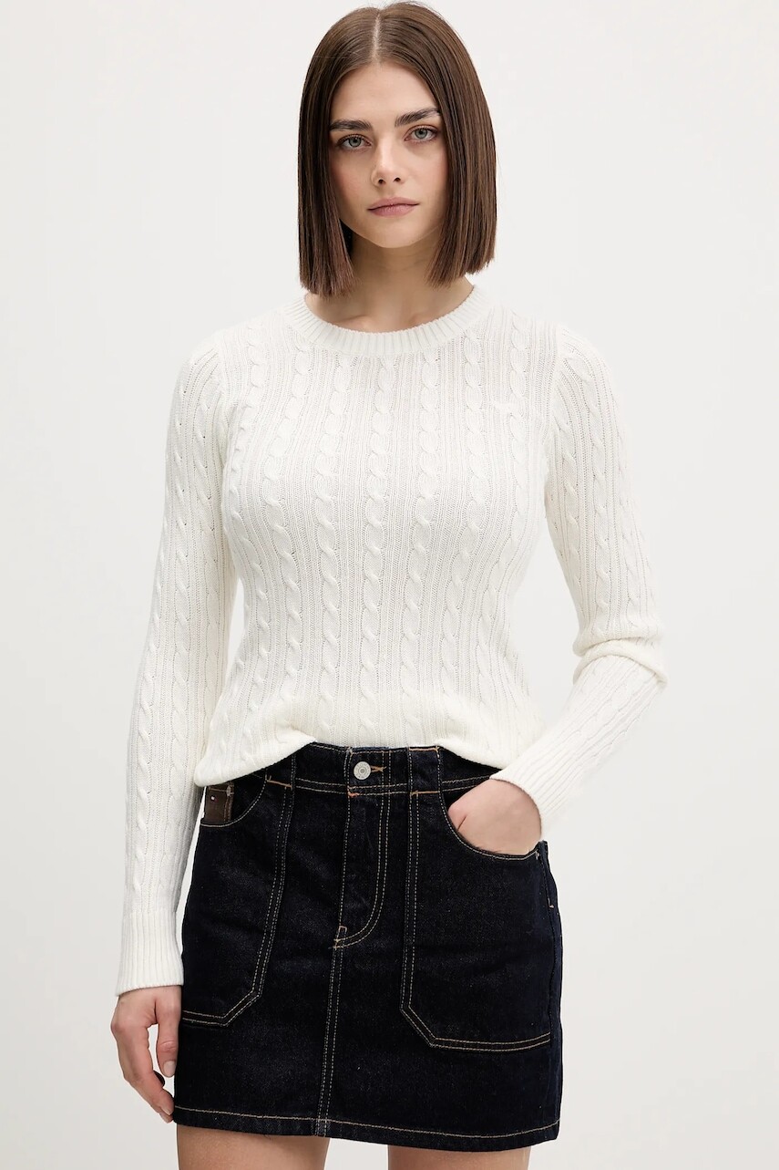 Sveter Hollister Co. béžová farba, ľahké, KI350-5305-101