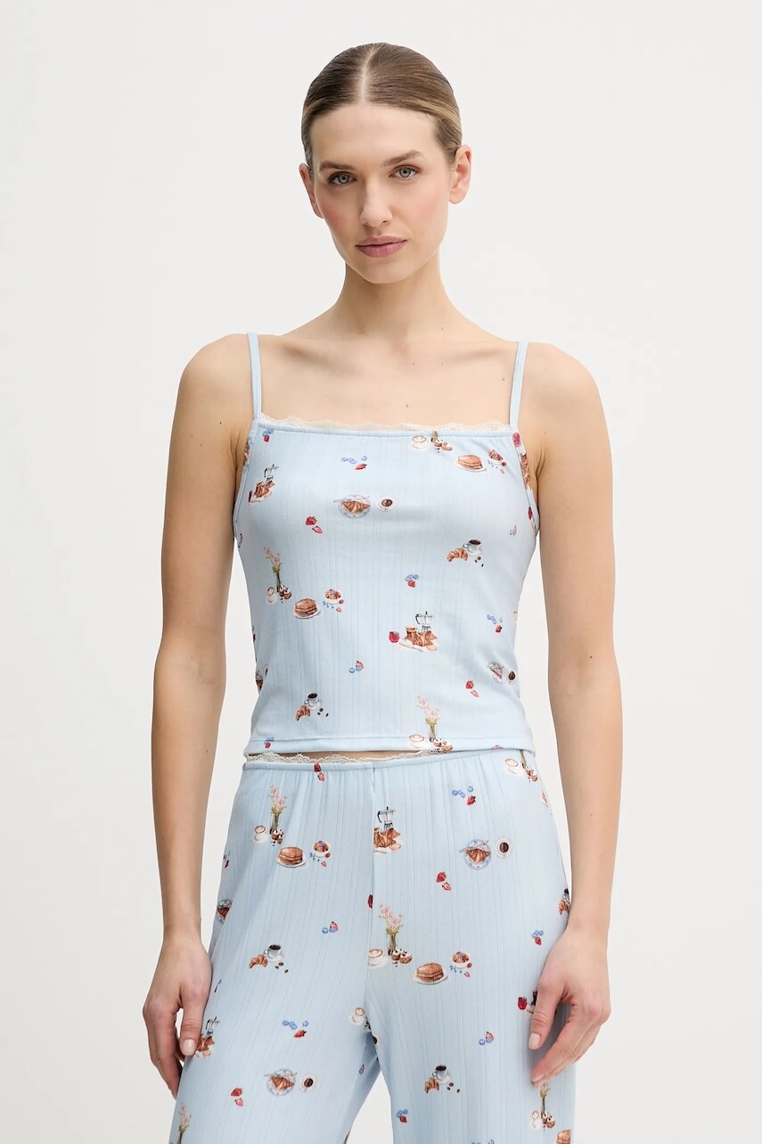 Pyžamový top Abercrombie & Fitch modrá farba, KI146-5104-111