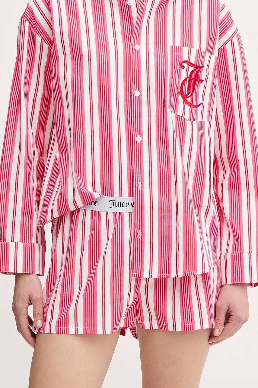 Bavlnené pyžamové šortky Juicy Couture ružová farba, bavlnené, JCYBX126855